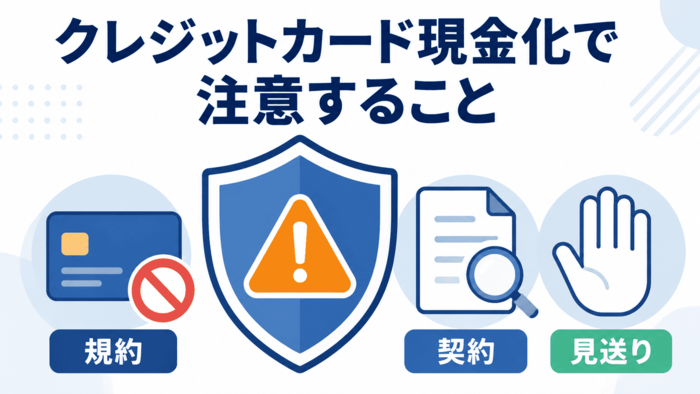 クレジットカード現金化で注意すること。会員規約違反のリスク、カード会社からの利用確認、広告表示の見方